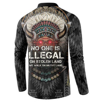 Native American Button Sweatshirt No One Is Illegal On Stolen Land