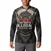 Native American Button Sweatshirt No One Is Illegal On Stolen Land