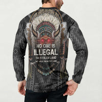 Native American Button Sweatshirt No One Is Illegal On Stolen Land