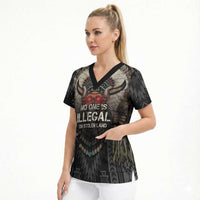 Native American Scrub Top No One Is Illegal On Stolen Land