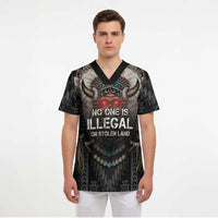 Native American Scrub Top No One Is Illegal On Stolen Land