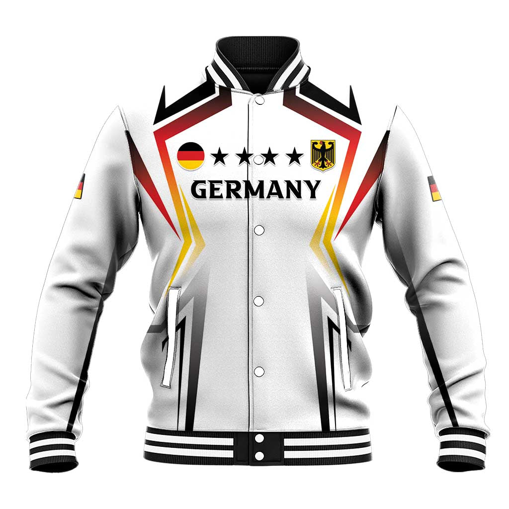 Custom Germany 2024 Football Baseball Jacket Go Champions Nationalelf White Version LT05 - Wonder Print Shop