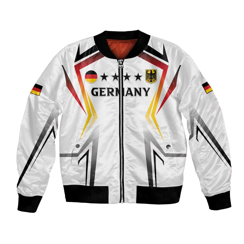 Custom Germany 2024 Football Bomber Jacket Go Champions Nationalelf White Version LT05 - Wonder Print Shop