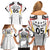 Custom Germany 2024 Football Family Matching Off Shoulder Short Dress and Hawaiian Shirt Go Champions Nationalelf White Version LT05 - Wonder Print Shop