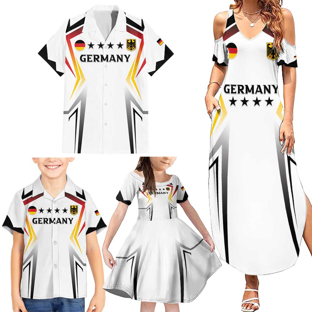 Custom Germany 2024 Football Family Matching Summer Maxi Dress and Hawaiian Shirt Go Champions Nationalelf White Version LT05 - Wonder Print Shop