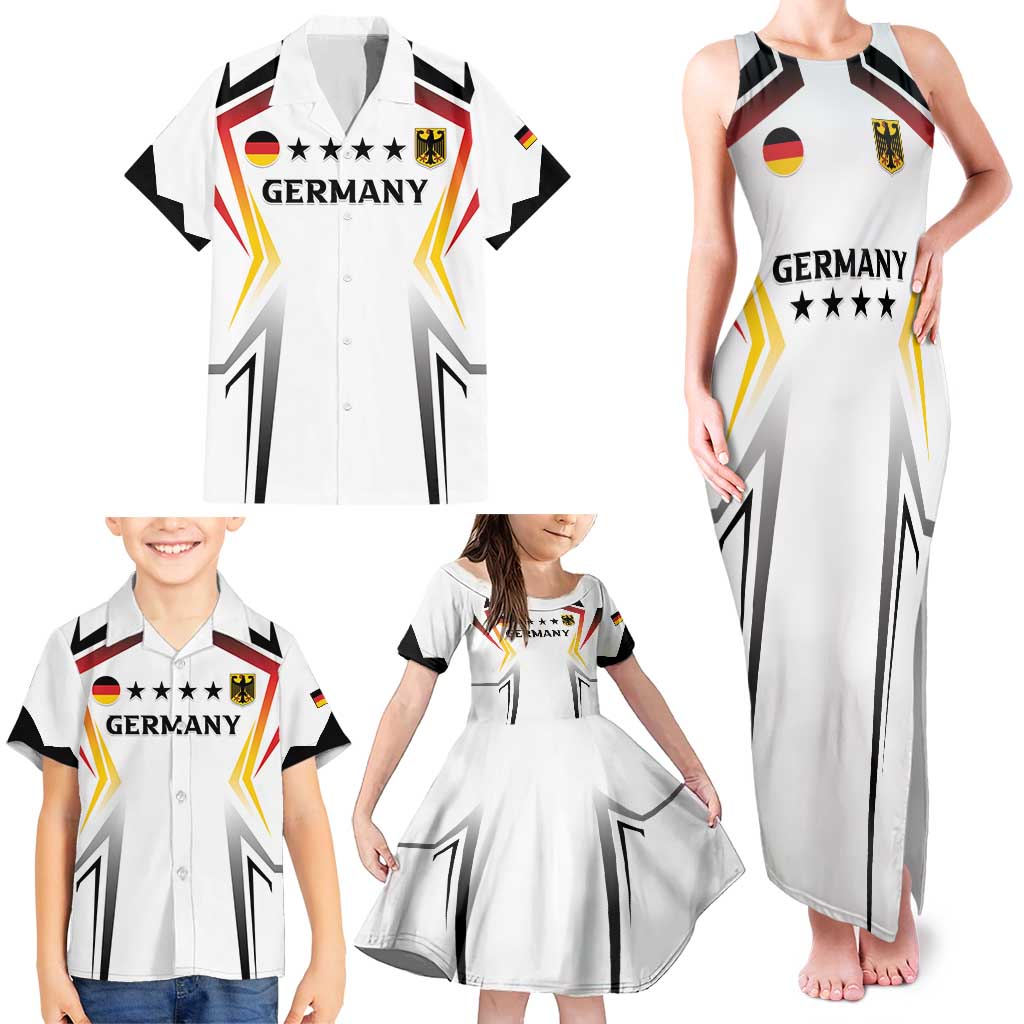 Custom Germany 2024 Football Family Matching Tank Maxi Dress and Hawaiian Shirt Go Champions Nationalelf White Version LT05 - Wonder Print Shop