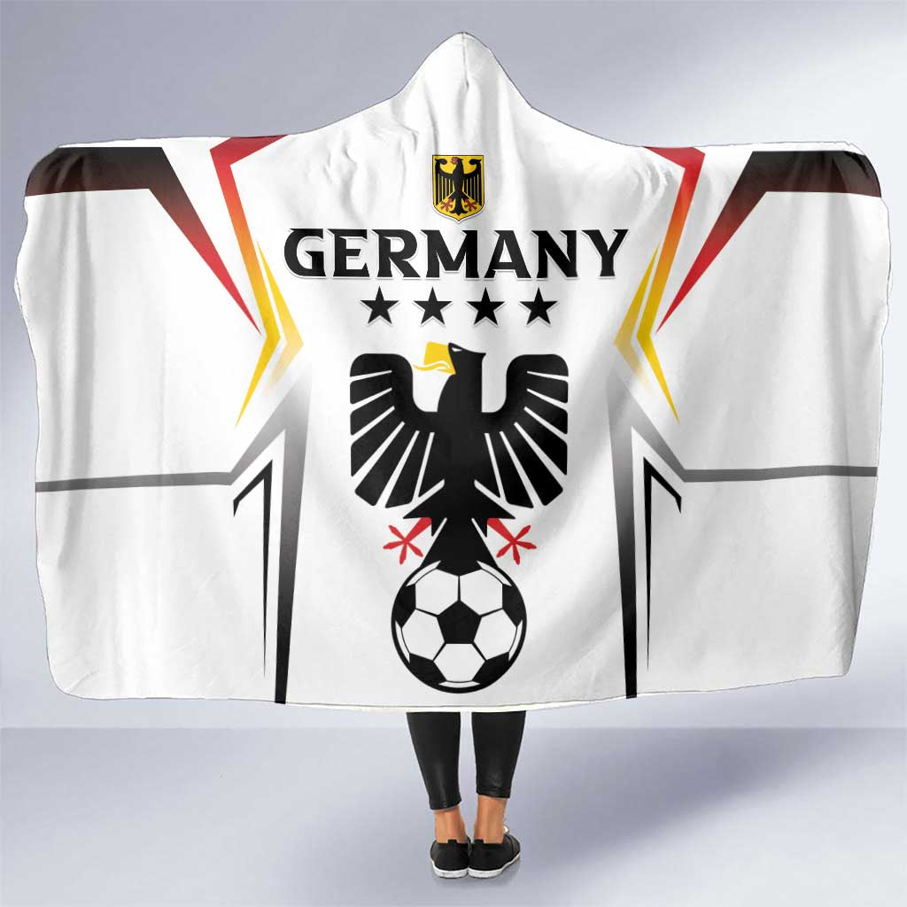 Custom Germany 2024 Football Hooded Blanket Go Champions Nationalelf White Version