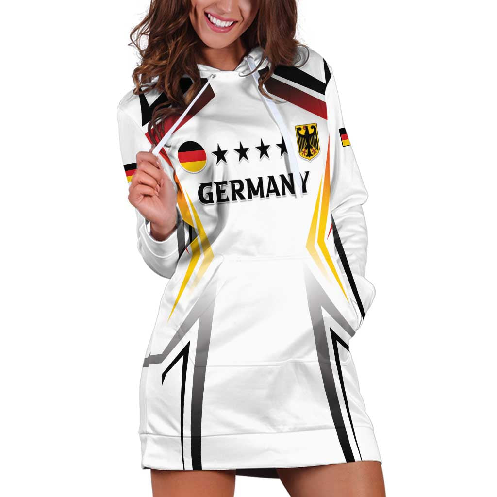 Custom Germany 2024 Football Hoodie Dress Go Champions Nationalelf White Version LT05 - Wonder Print Shop