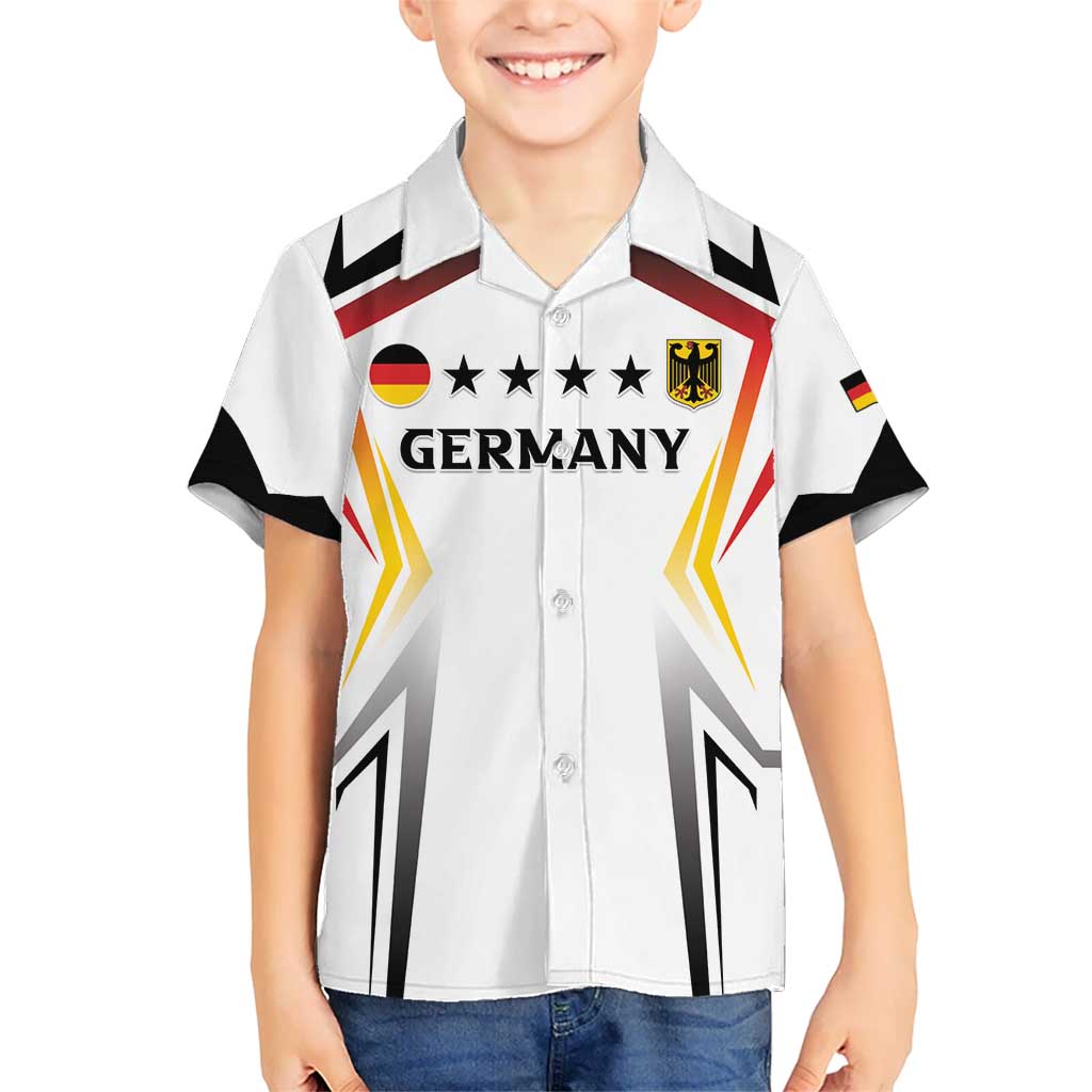 Custom Germany 2024 Football Kid Hawaiian Shirt Go Champions Nationalelf White Version LT05 - Wonder Print Shop