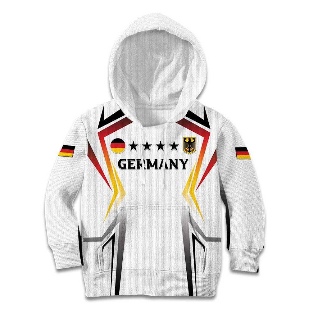 Custom Germany 2024 Football Kid Hoodie Go Champions Nationalelf White Version