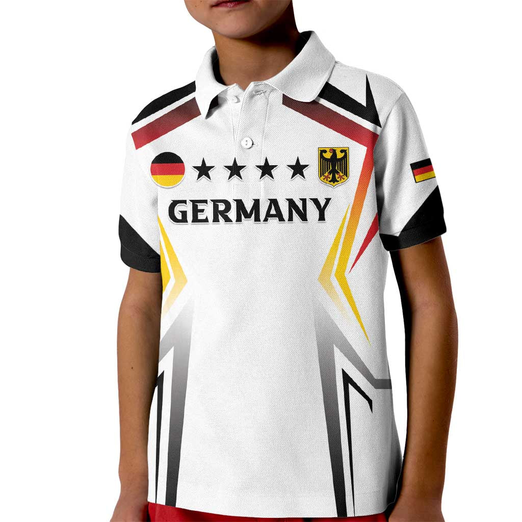 Custom Germany 2024 Football Kid Polo Shirt Go Champions Nationalelf White Version LT05 - Wonder Print Shop