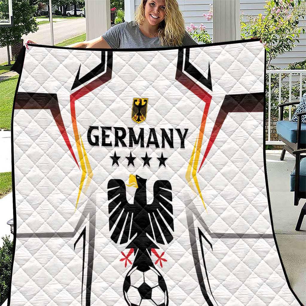 Custom Germany 2024 Football Quilt Go Champions Nationalelf White Version