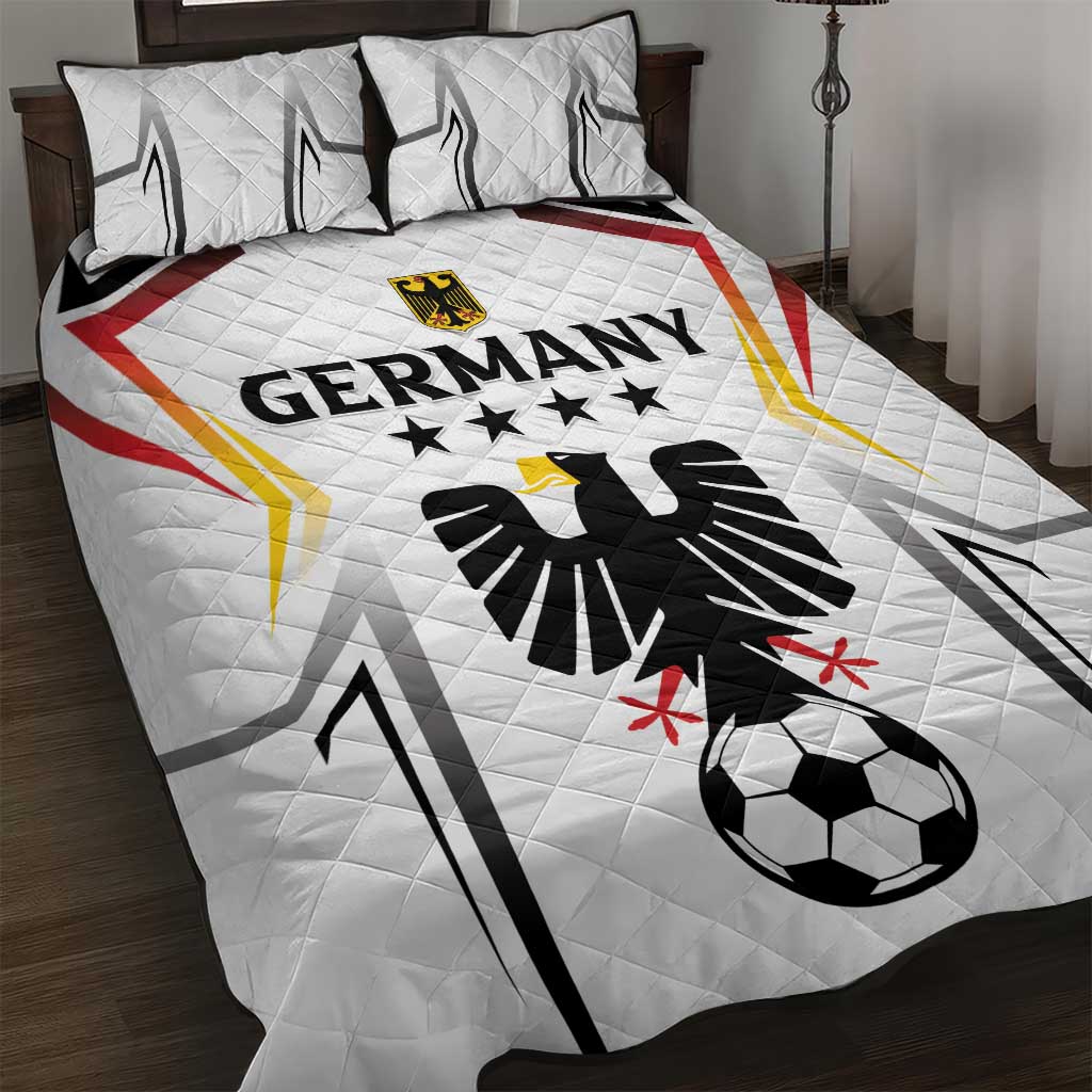 Custom Germany 2024 Football Quilt Bed Set Go Champions Nationalelf White Version