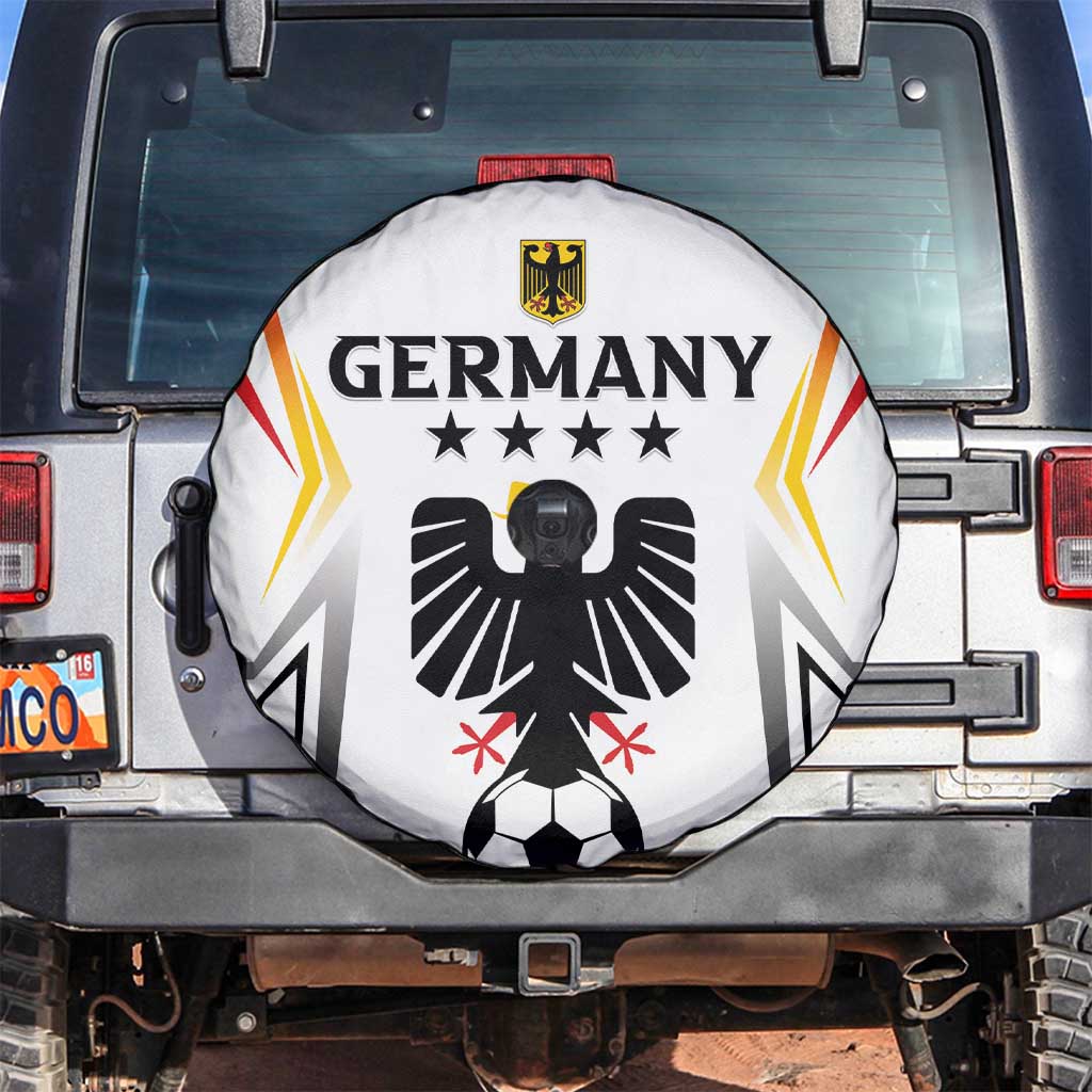 Custom Germany 2024 Football Spare Tire Cover Go Champions Nationalelf White Version