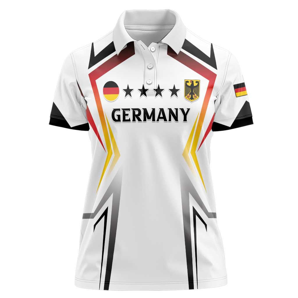 Custom Germany 2024 Football Women Polo Shirt Go Champions Nationalelf White Version