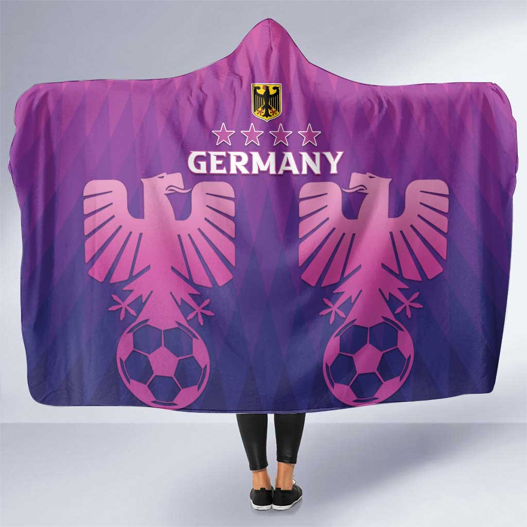 Custom Germany 2024 Football Hooded Blanket Go Champions Nationalelf Pink Version