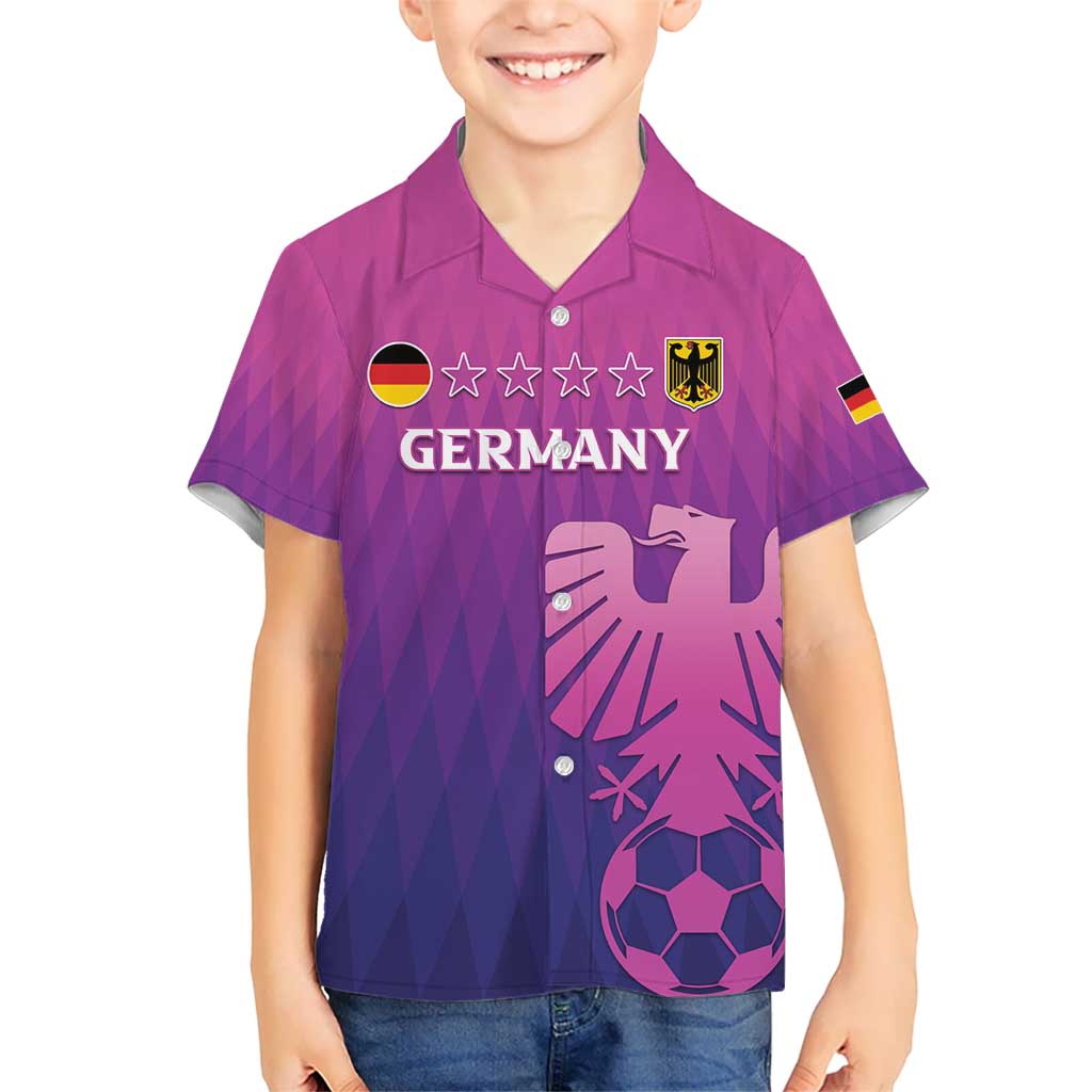 Custom Germany 2024 Football Kid Hawaiian Shirt Go Champions Nationalelf Pink Version LT05 - Wonder Print Shop