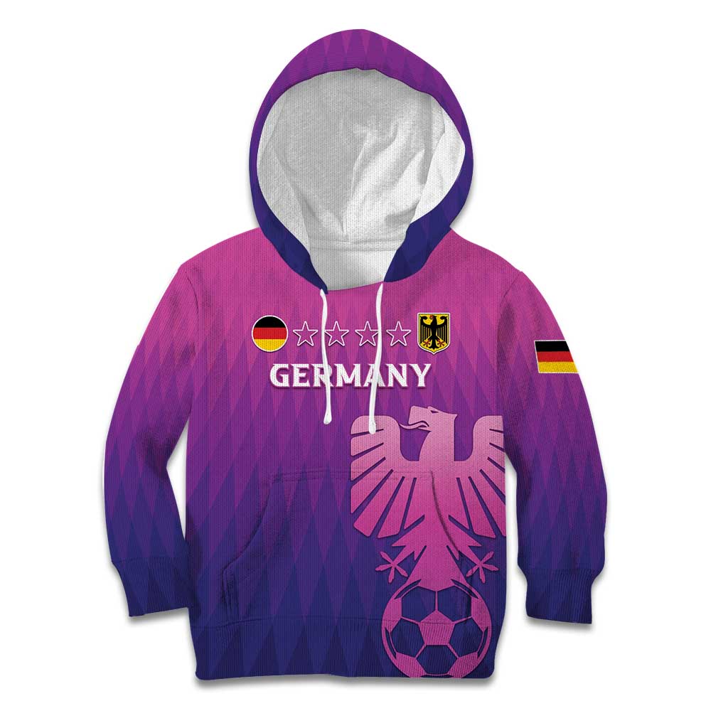 Custom Germany 2024 Football Kid Hoodie Go Champions Nationalelf Pink Version LT05 - Wonder Print Shop