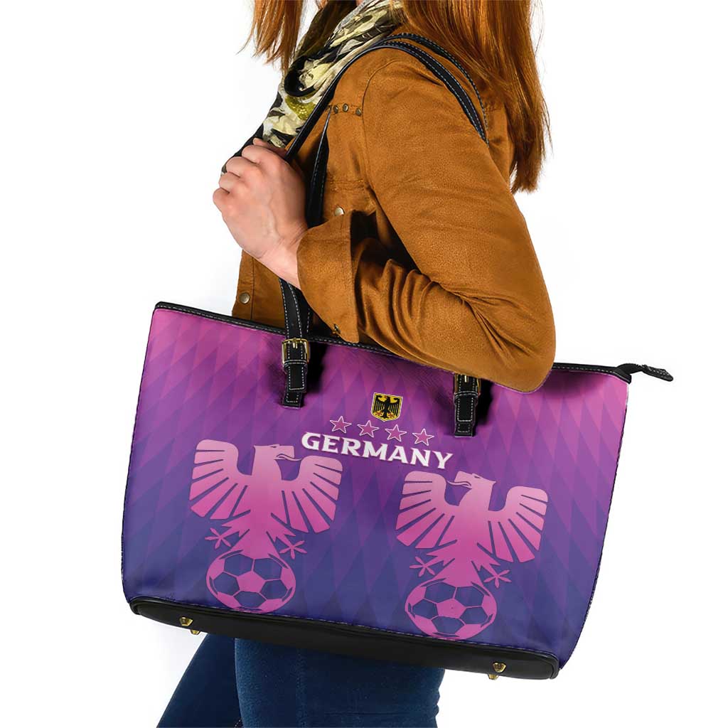 Germany 2024 Football Leather Tote Bag Go Champions Nationalelf Pink Version LT05 - Wonder Print Shop