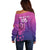 Custom Germany 2024 Football Off Shoulder Sweater Go Champions Nationalelf Pink Version LT05 - Wonder Print Shop