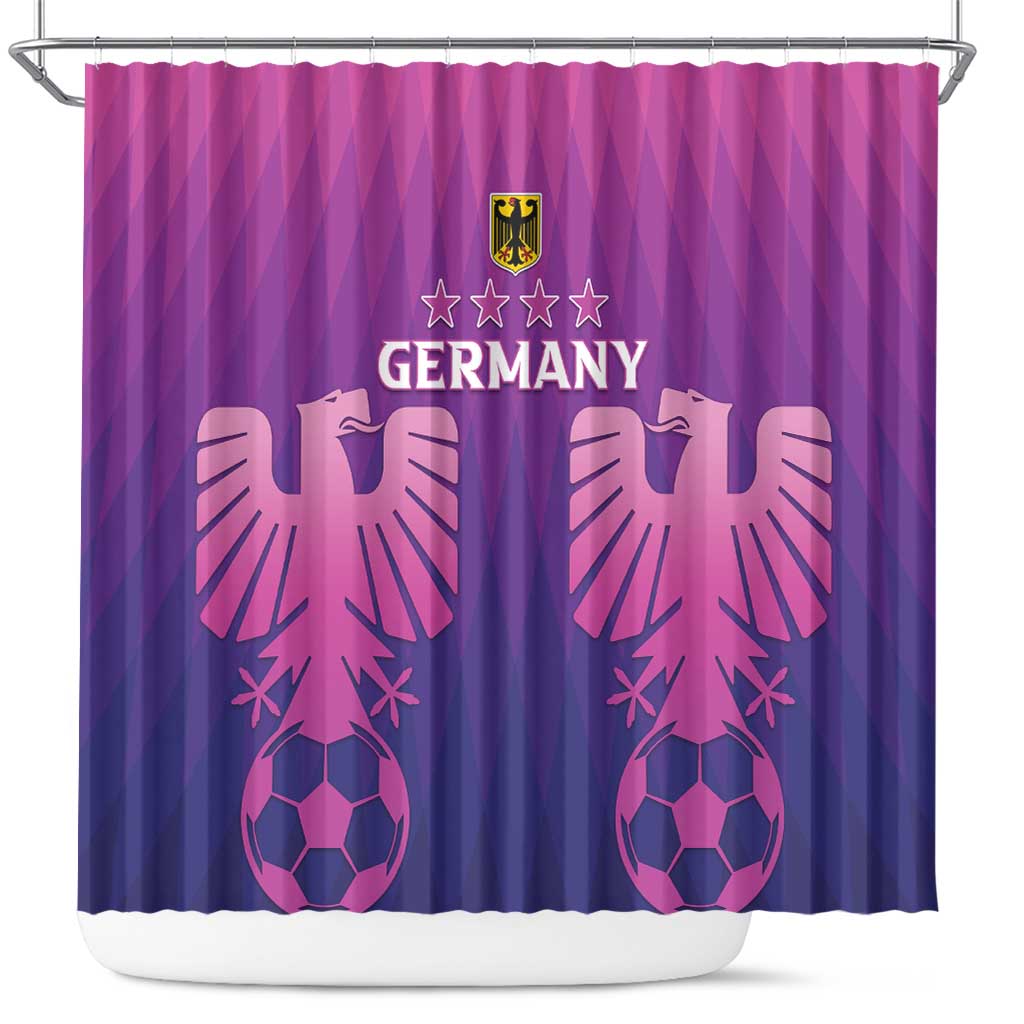 Custom Germany 2024 Football Shower Curtain Go Champions Nationalelf Pink Version