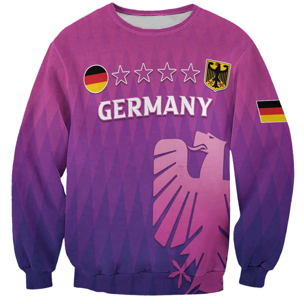 Unisex purple-pink football sweatshirt, Germany logo with stars and crest