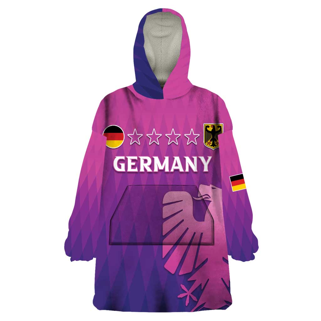 Custom Germany 2024 Football Wearable Blanket Hoodie Go Champions Nationalelf Pink Version