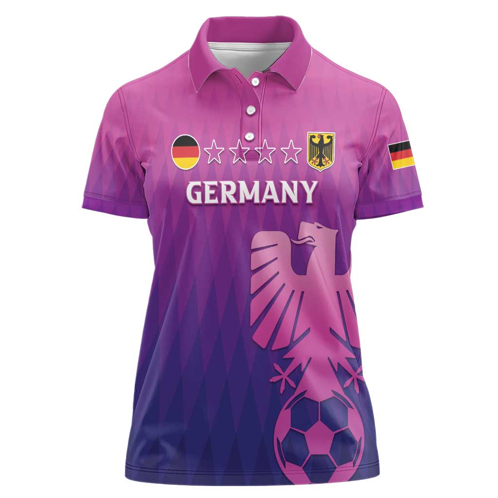 Custom Germany 2024 Football Women Polo Shirt Go Champions Nationalelf Pink Version