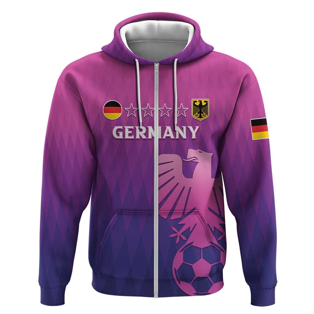 Custom Germany 2024 Football Zip Hoodie Go Champions Nationalelf Pink Version