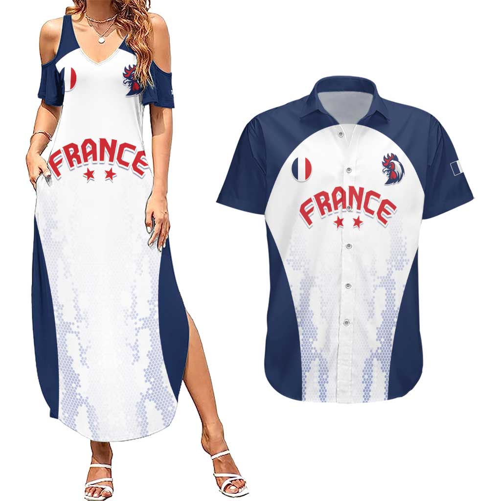 Custom France 2024 Football Couples Matching Summer Maxi Dress and Hawaiian Shirt Go Champions Les Bleus LT05 - Wonder Print Shop