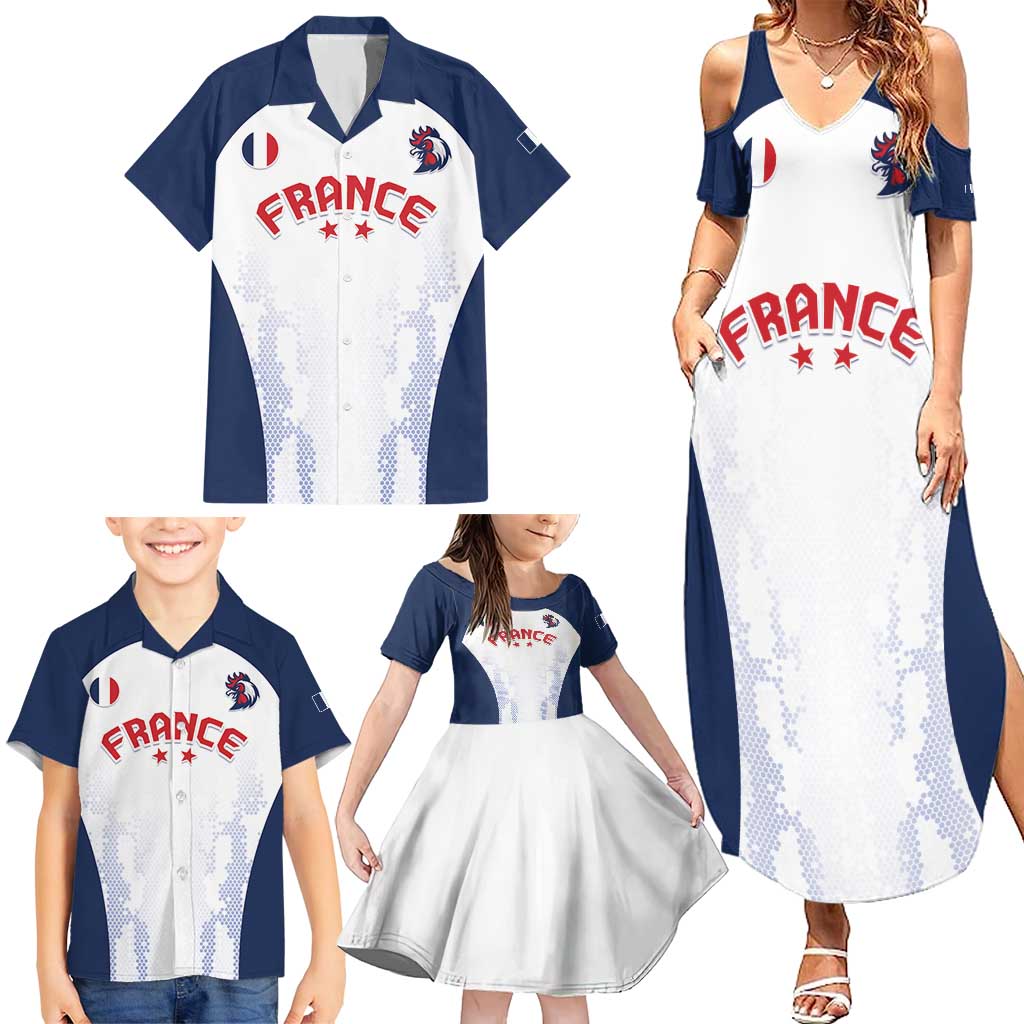 Custom France 2024 Football Family Matching Summer Maxi Dress and Hawaiian Shirt Go Champions Les Bleus LT05 - Wonder Print Shop