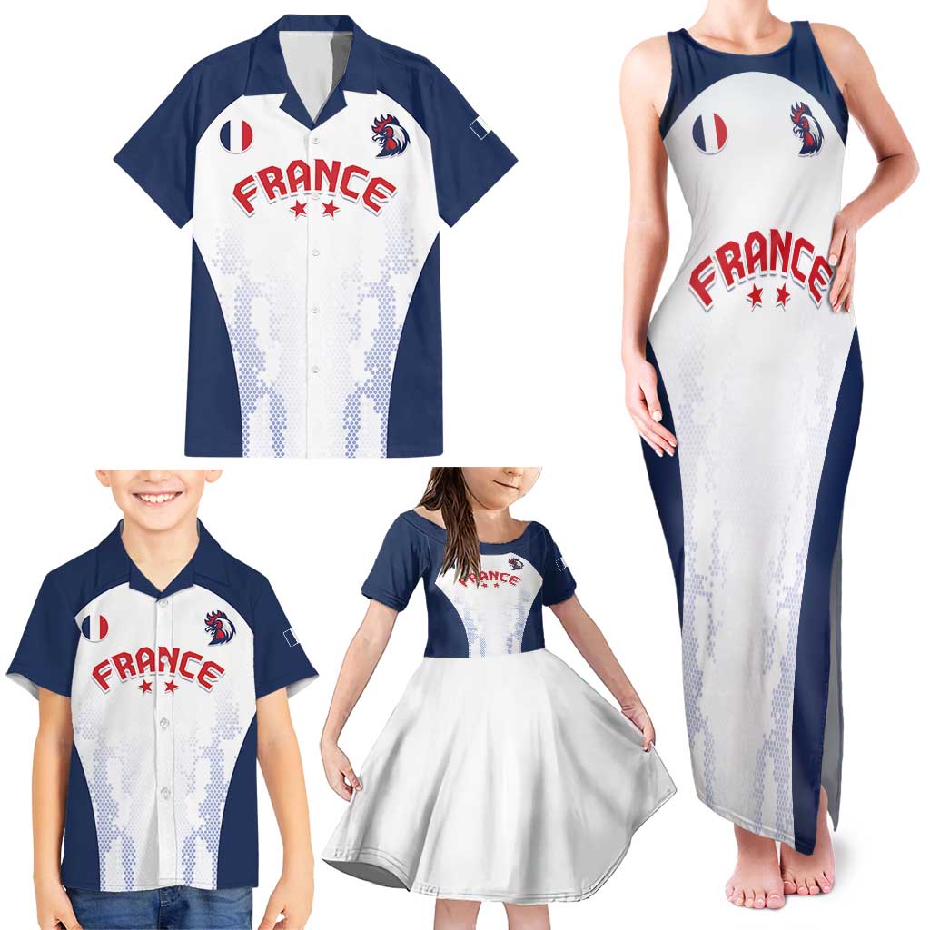 Custom France 2024 Football Family Matching Tank Maxi Dress and Hawaiian Shirt Go Champions Les Bleus LT05 - Wonder Print Shop