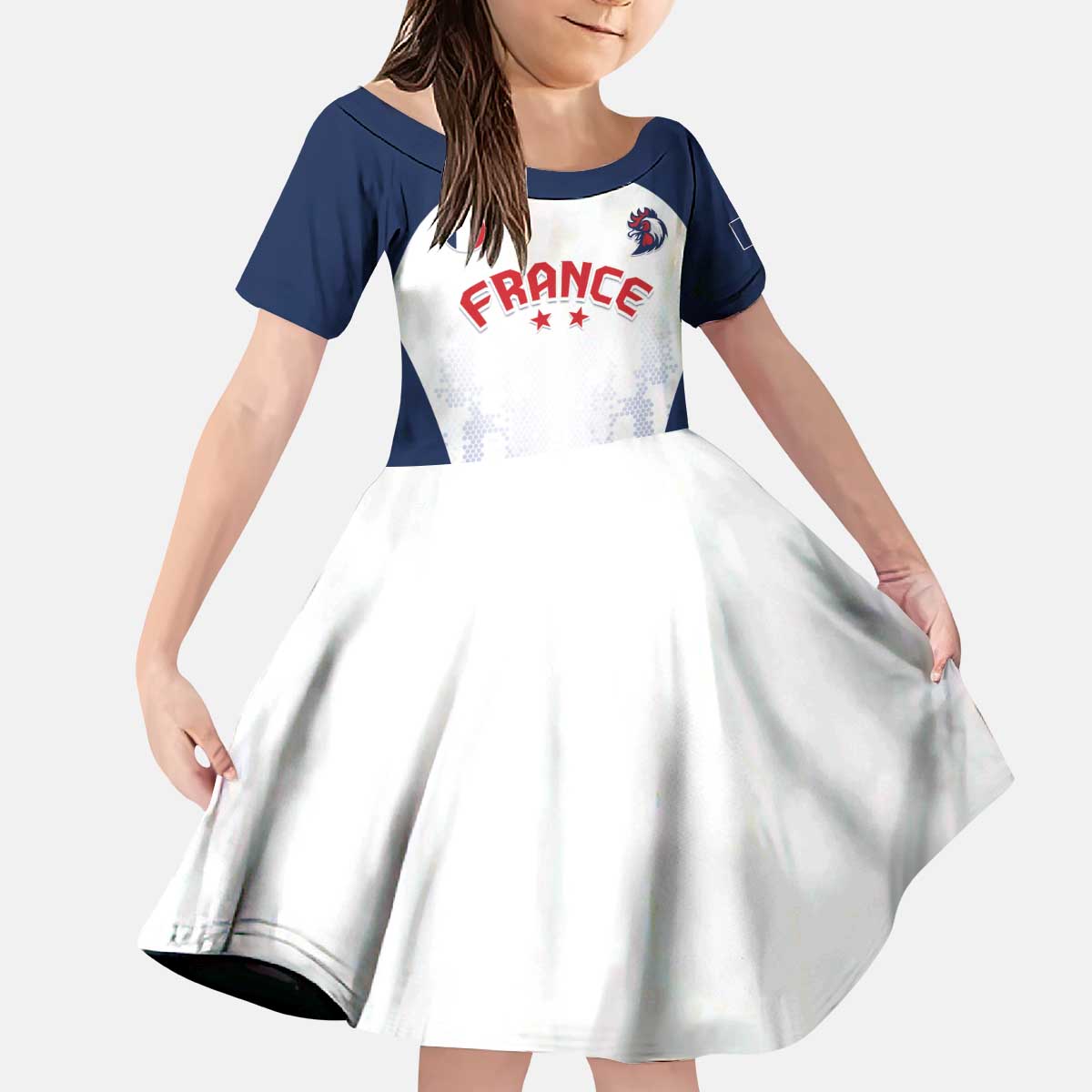 Custom France 2024 Football Kid Short Sleeve Dress Go Champions Les Bleus LT05 - Wonder Print Shop