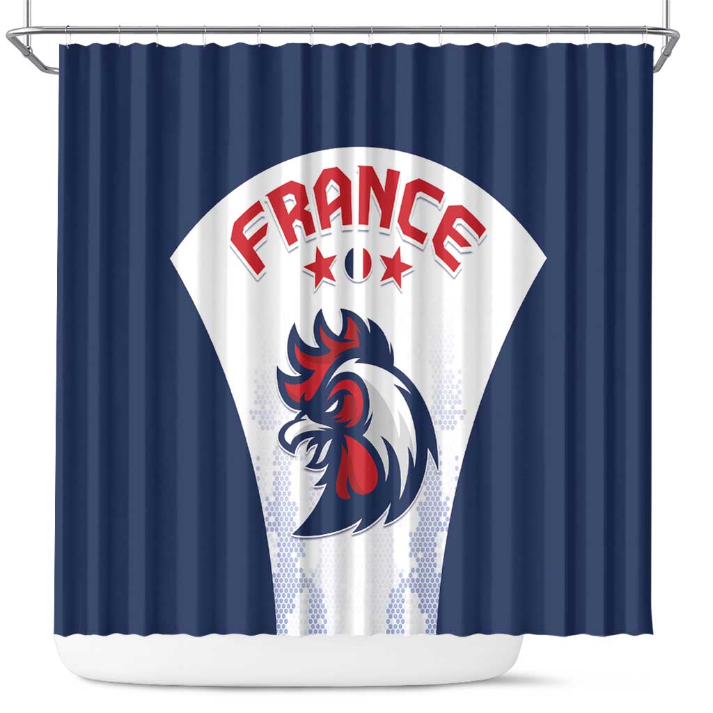 Custom France 2024 Football Shower Curtain Go Champions Les Bleus