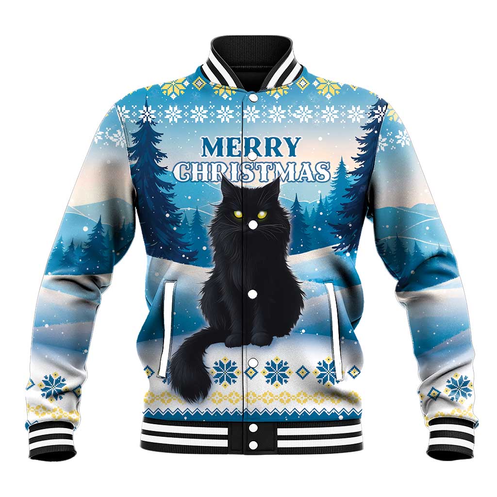 Merry Christmas Yule Cat Baseball Jacket Icelandic Folklore Jolakotturinn LT05 - Wonder Print Shop