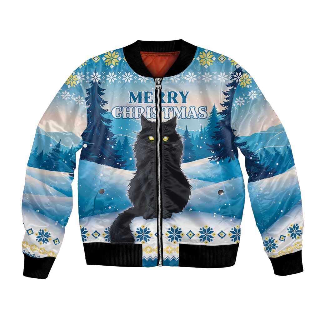 Merry Christmas Yule Cat Bomber Jacket Icelandic Folklore Jolakotturinn LT05 - Wonder Print Shop