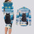 Merry Christmas Yule Cat Couples Matching Long Sleeve Bodycon Dress and Long Sleeve Button Shirt Icelandic Folklore Jolakotturinn LT05 - Wonder Print Shop