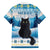 Merry Christmas Yule Cat Family Matching Off The Shoulder Long Sleeve Dress and Hawaiian Shirt Icelandic Folklore Jolakotturinn LT05 - Wonder Print Shop