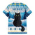 Merry Christmas Yule Cat Family Matching Short Sleeve Bodycon Dress and Hawaiian Shirt Icelandic Folklore Jolakotturinn LT05 - Wonder Print Shop