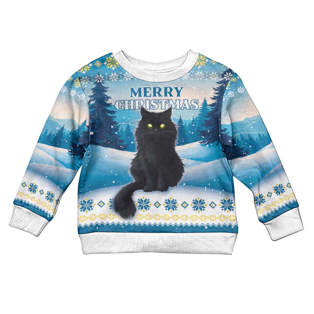 Merry Yule Cat Christmas Kid Ugly Christmas Sweater Icelandic Folklore Jolakotturinn LT05 - Wonder Print Shop