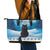 Merry Christmas Yule Cat Leather Tote Bag Icelandic Folklore Jolakotturinn LT05 - Wonder Print Shop