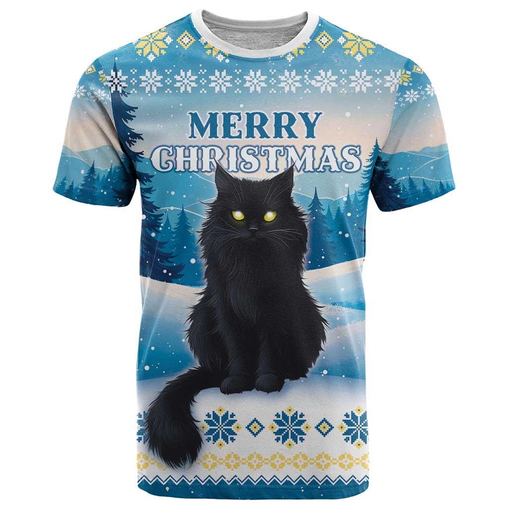 Merry Christmas Yule Cat T Shirt Icelandic Folklore Jolakotturinn