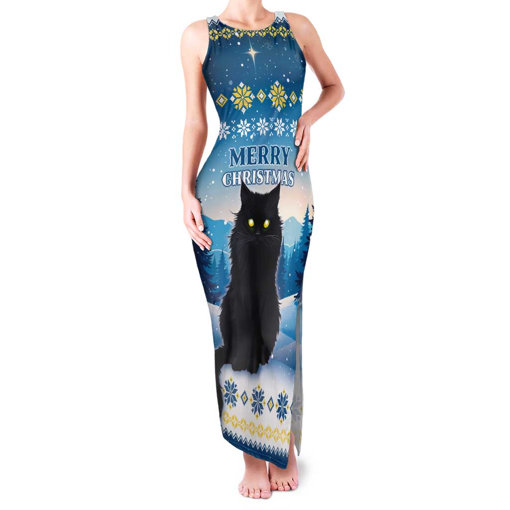 Merry Christmas Yule Cat Tank Maxi Dress Icelandic Folklore Jolakotturinn