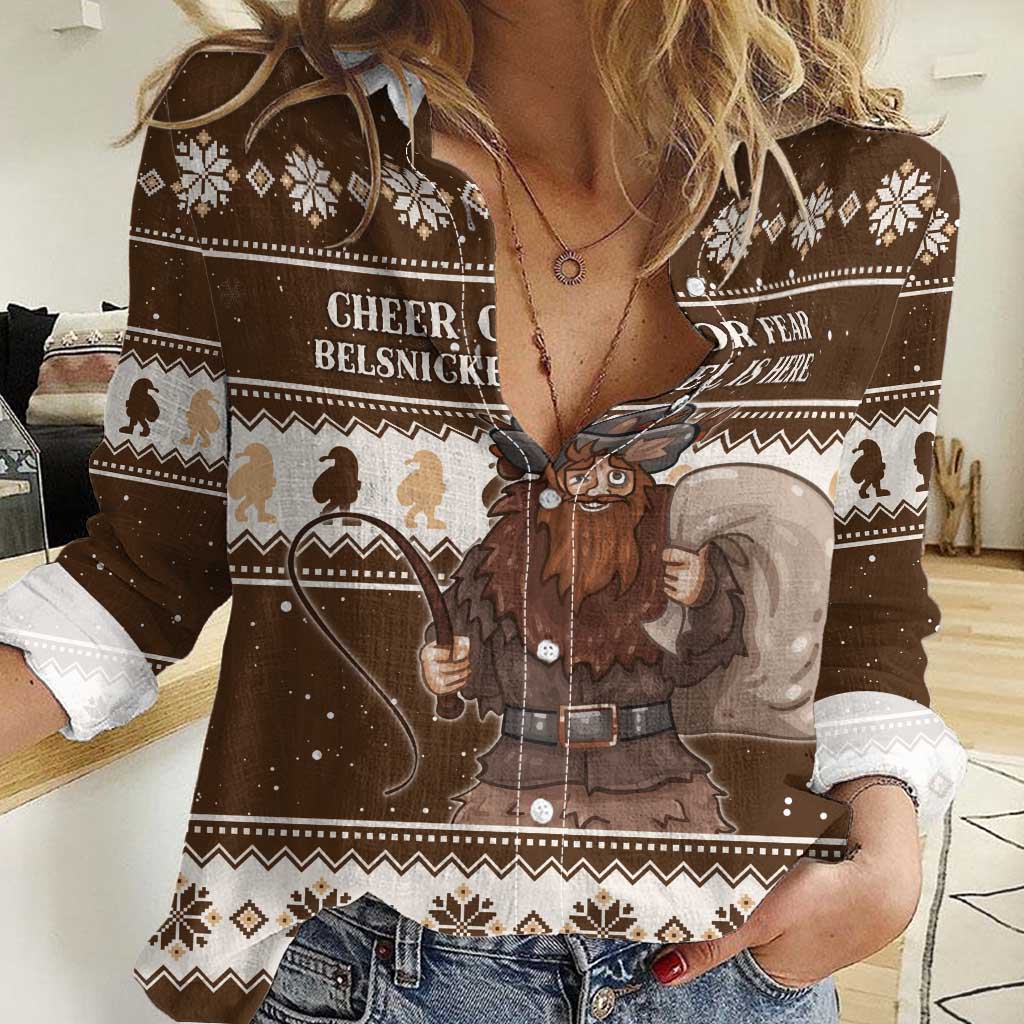 Funny Christmas Belsnickel Women Casual Shirt Impish Or Admirable