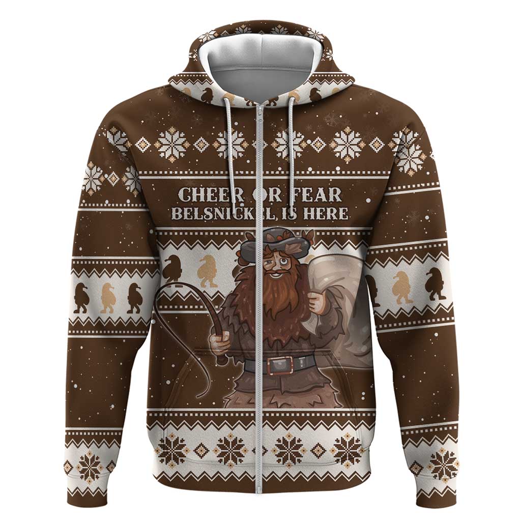 Funny Christmas Belsnickel Zip Hoodie Impish Or Admirable LT05 - Wonder Print Shop