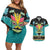 Bahamas Junkanoo Couples Matching Off Shoulder Short Dress and Hawaiian Shirt Junkanoo Is Life LT05 - Wonder Print Shop