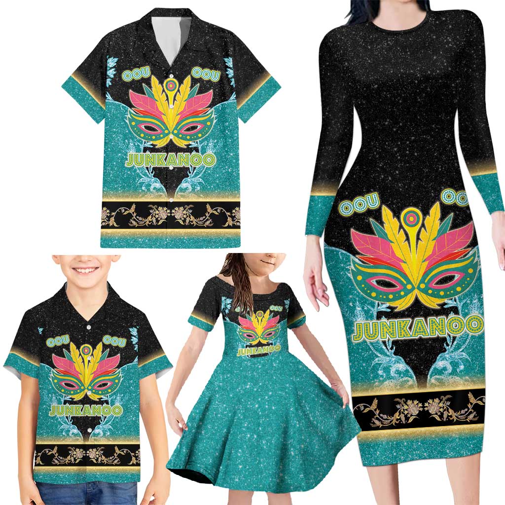 Bahamas Junkanoo Family Matching Long Sleeve Bodycon Dress and Hawaiian Shirt Junkanoo Is Life LT05 - Wonder Print Shop