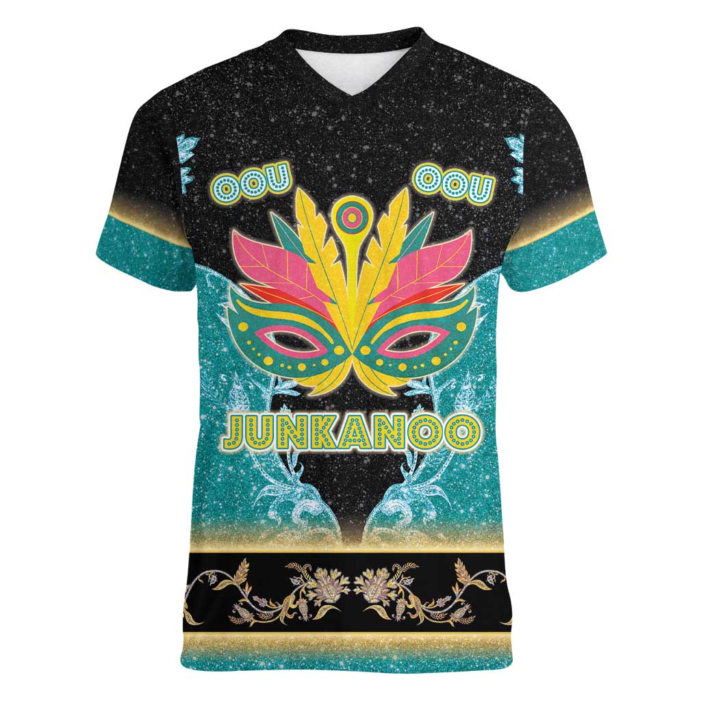 Bahamas Junkanoo Women V-Neck T-Shirt Junkanoo Is Life LT05 - Wonder Print Shop