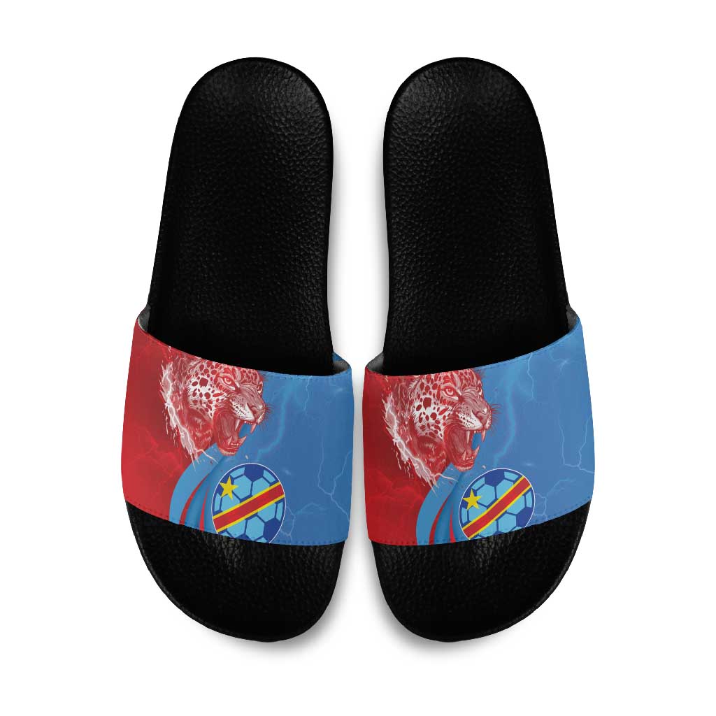 Football 2026 DR Congo Leopards Slide Sandals Lightning Style