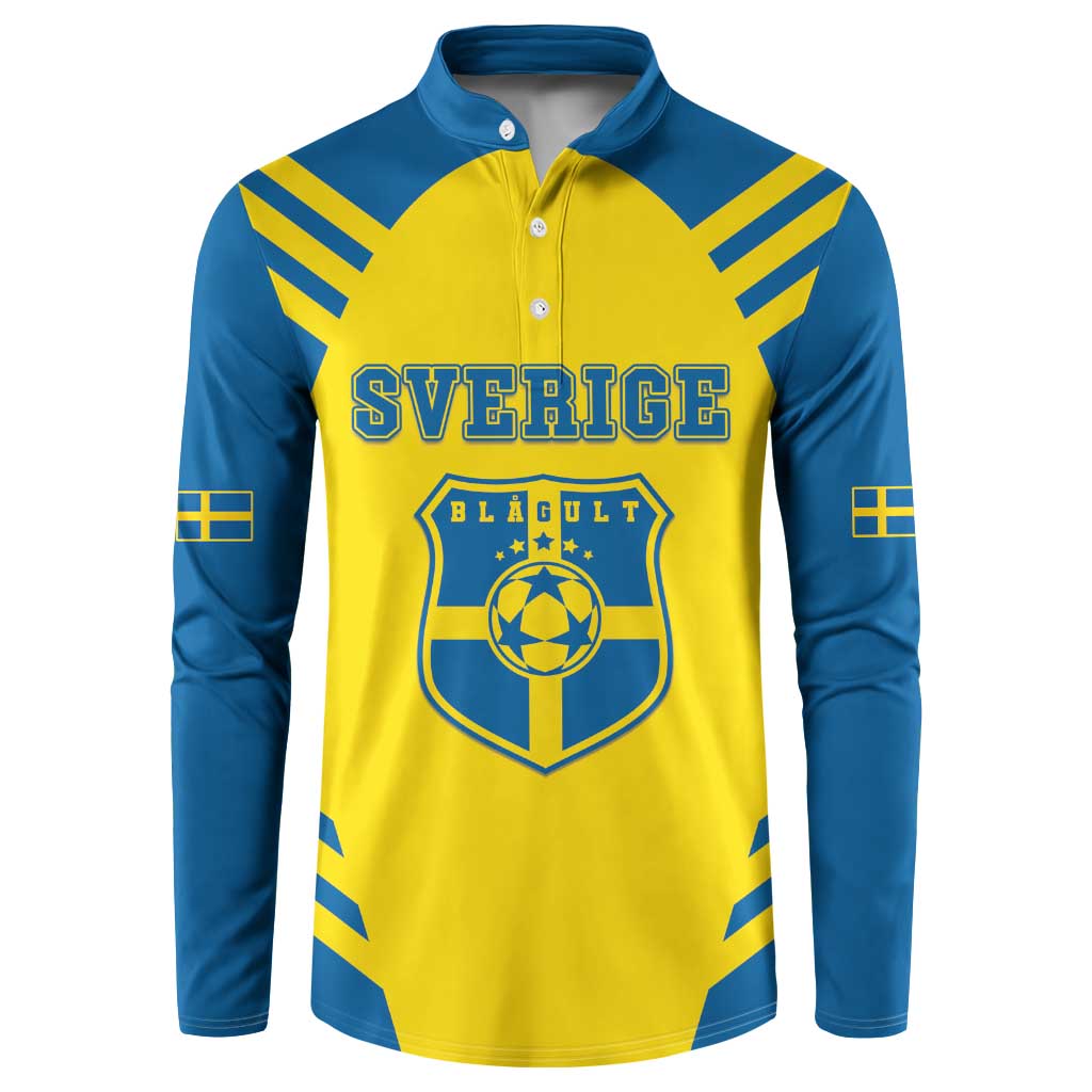 Custom Football 2026 Sweden Button Sweatshirt Sverige Blagult Sporty Style